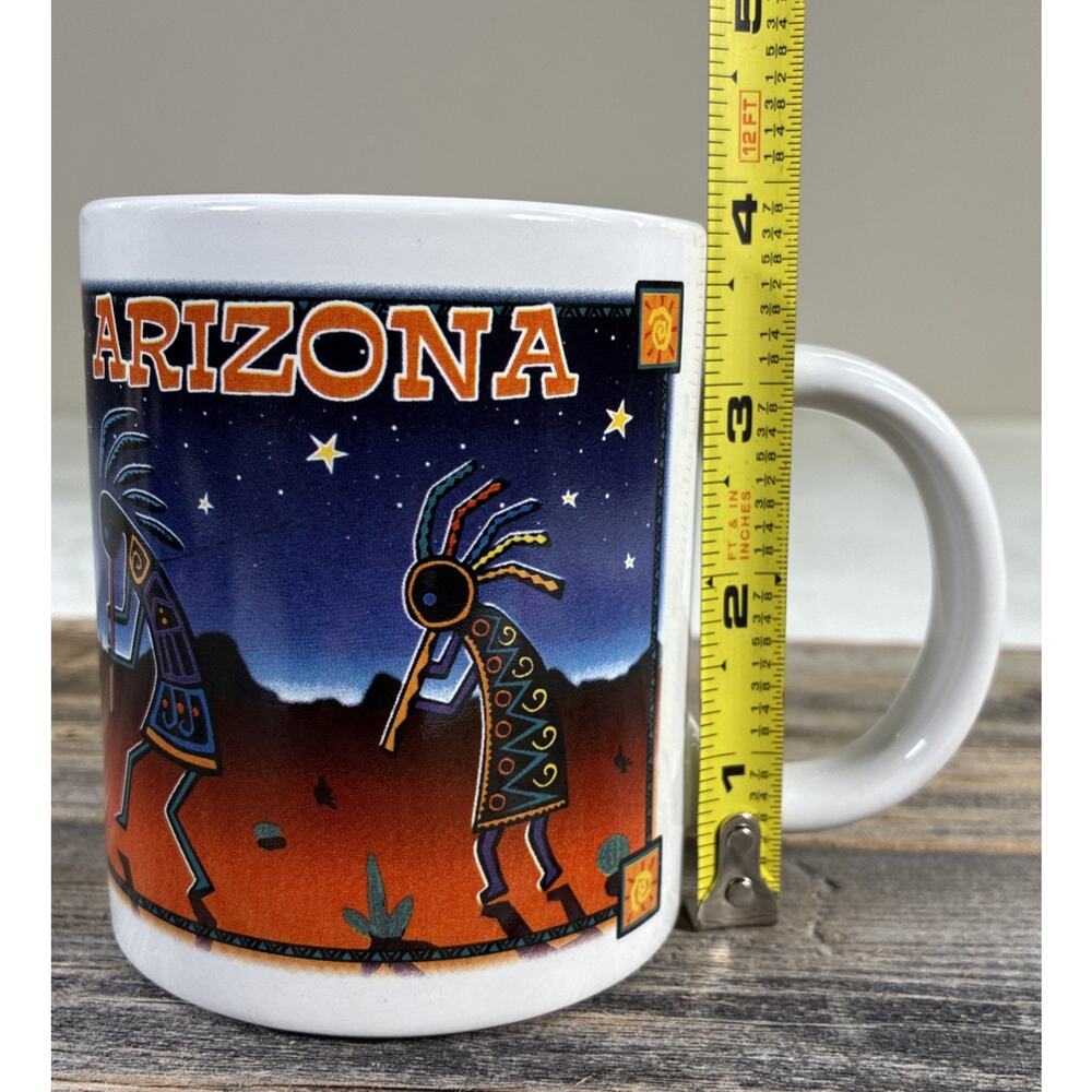 Arizona Kokopelli Souvenir Mug Vintage Navajo 1990’s Southwestern EUC Geometric - Picture 9 of 11